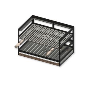 Grillschublade 60x40cm mit Rosten & Aschekasten