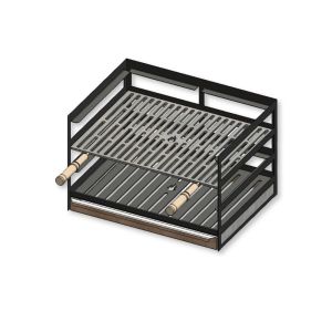 Grillschublade 60x45cm mit Rosten & Aschekasten