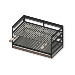 Grillschublade mit Rosten & Aschekasten 70 x 40 cm