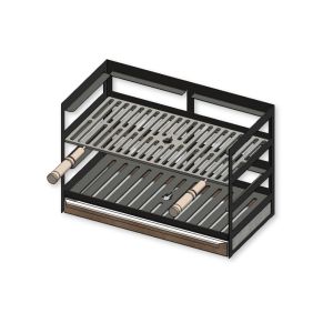 Grillschublade 58x30cm mit Rosten & Aschekasten