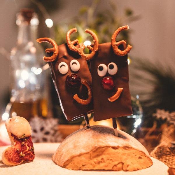 Schoko-Rentiere backen im Ofen